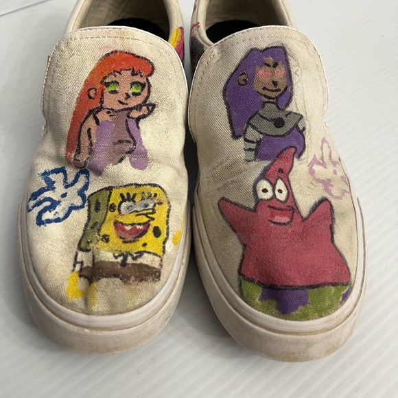 NIKE customized COURT LEGACY all white canvas slip ons size 11 - Picture 5 of 10